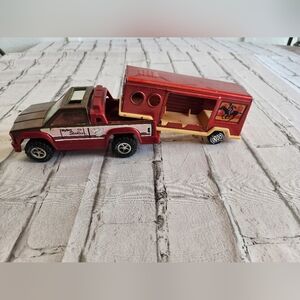 Rare Vintage 1980 Nylent Stables toy Truck and horse Trailer
